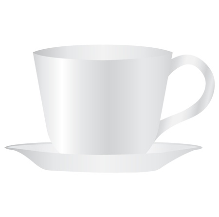 White mug empty blank for coffee or tea isolated on white background. Vectorのイラスト素材