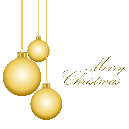 Golden vector Christmas ballsのイラスト素材