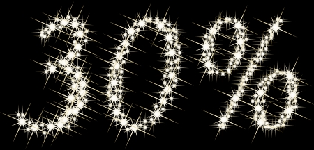 Percent Icon From Stars On Black Background  Vectorのイラスト素材