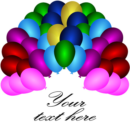 vector of balloons in various colorsのイラスト素材