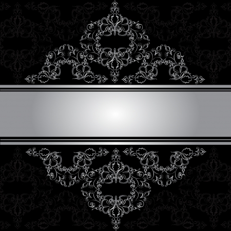 Vintage background, antique, victorian silver ornament. Vectorのイラスト素材
