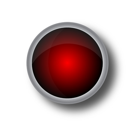 Red shiny button with metallic elements, vector design for website.のイラスト素材