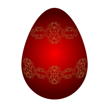 Easter red egg illustrationのイラスト素材