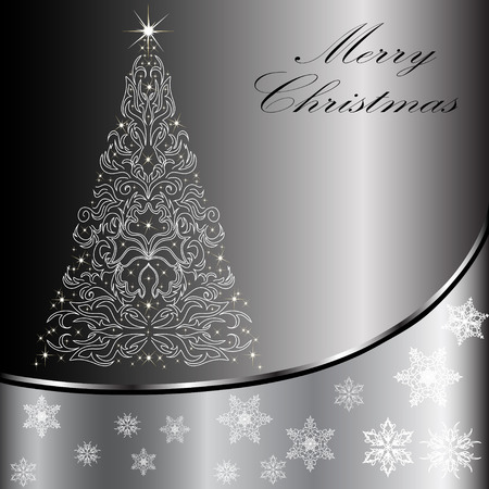 Christmas card with a Christmas tree . vectorのイラスト素材