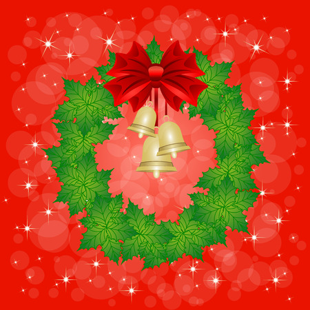 Greting card. Christmas wreath. Vectorのイラスト素材