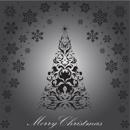 Christmas card with a Christmas tree . vectorのイラスト素材