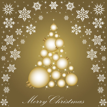 Christmas card with a Christmas tree. vectorのイラスト素材