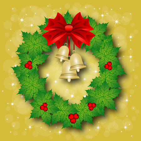 Greting card. Christmas wreath. Vectorのイラスト素材