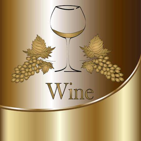 wine glass concept menu design. Wine glass with grapes. Vectorのイラスト素材