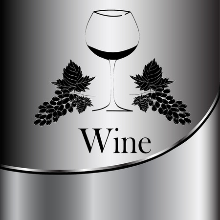 wine glass concept menu design. Wine glass with grapes. Vectorのイラスト素材