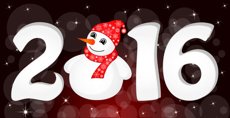 Greeting cards Vector illustration the idea for the Christmas banner. Happy New Year 2016 With...