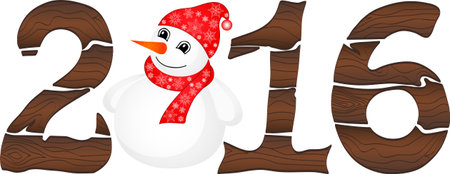 Greeting cards Vector illustration the idea for the Christmas banner. Happy New Year 2016 With...