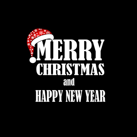 beautiful Christmas card with Santa hat. the idea for your designのイラスト素材