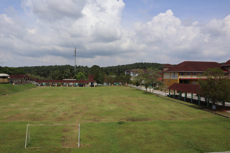 Football field in the center of the city of Surin, Thailand