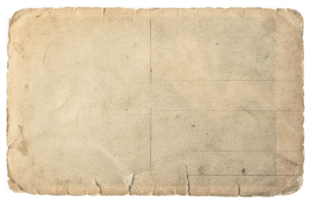 Old cardboard isolated on white background. Vintage paper texture
