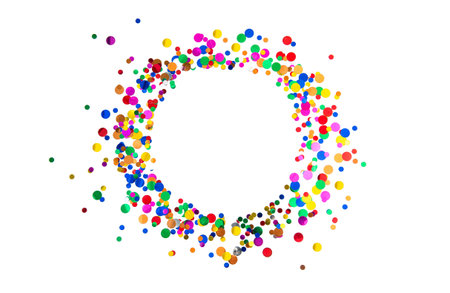 Confetti frame. Birthday, carnival, holidays party decorationの写真素材