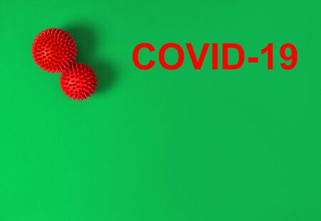 Corona virus covid-19. Epidemic. Pandemic concept green backgroundの写真素材