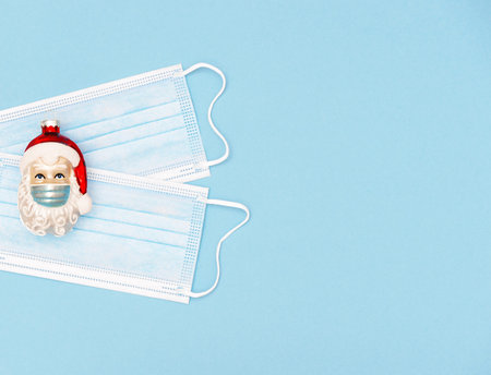 Christmas ornament Santa with face mask