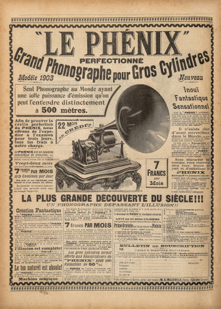 Used paper background. Old newspaper page with vintage advertising
