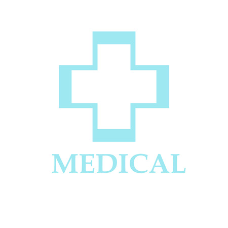 blue cross Medical pharmacy logo design templateのイラスト素材