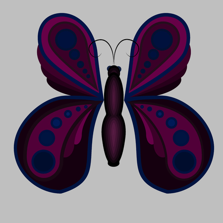 Beautiful violet fly.のイラスト素材