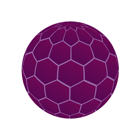 Unusual purple ball. dispute the virus molecule cage. Isolated object.のイラスト素材