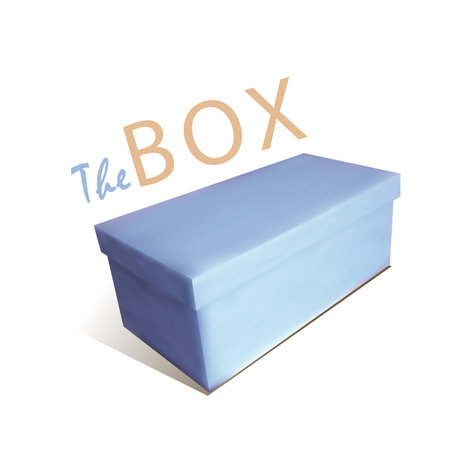 Blue closed box on a white background.