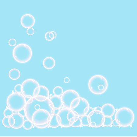 Foam on a blue background. Can be used as a separate design element.のイラスト素材
