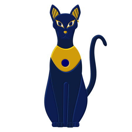 Statue cat egypt - goddess Bastet. Egyptian idolsのイラスト素材