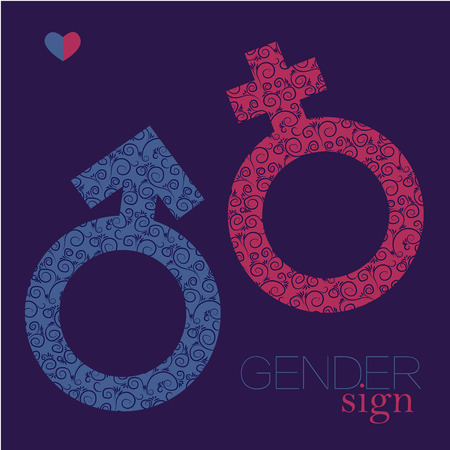 Elegant Sex sing. gender equality icon. Man and woman symbolのイラスト素材