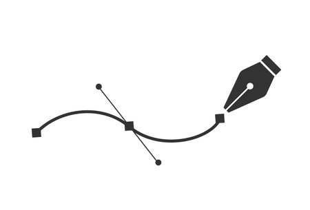 Pen tool. Vector computer graphics. The curve control points.のイラスト素材