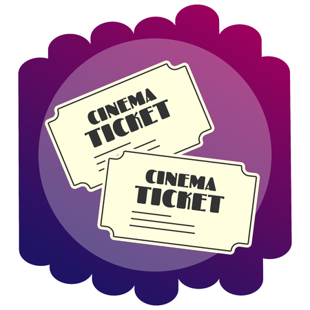 Bright flat Icon tickets to the cinemaのイラスト素材