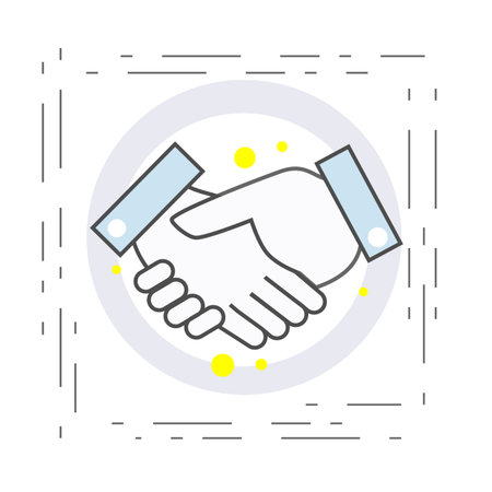 Icon of the handshake. Symbol of agreement and cooperation in business. vectorのイラスト素材