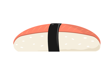 sushi with rice, salmon and nori. Single Isolatedのイラスト素材