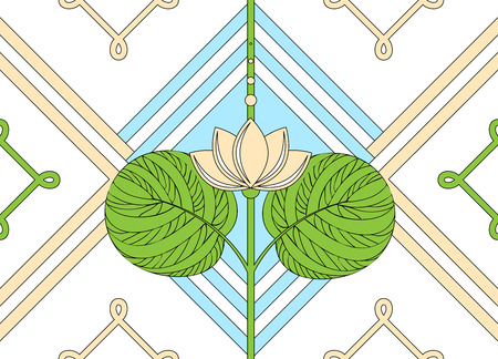 Ornament of the lotus seamless floral pattern.のイラスト素材
