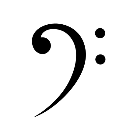badge of a bass key. Symbol for sheet music. Vectorのイラスト素材