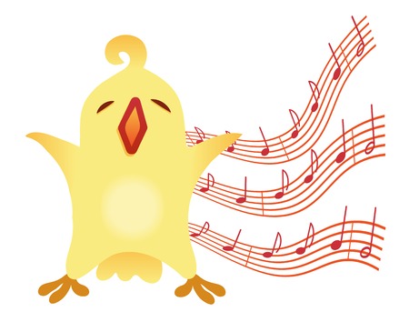 A little birdie sings Illustration for vocal lessons for childrenのイラスト素材