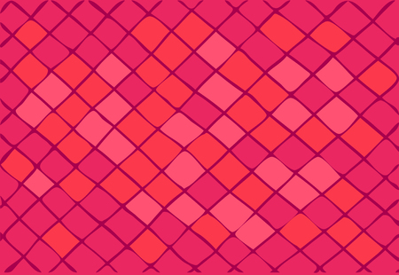 A bright pink background consisting of squares and rhombuses.のイラスト素材