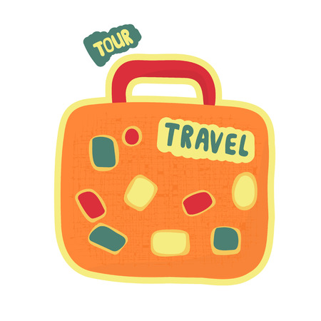 Travel bag or suitcase. Going on a trip. A symbol of tourism and travelerのイラスト素材