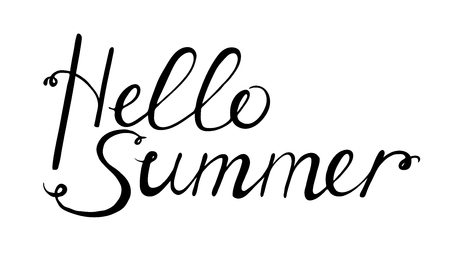 hello summer black lettering for design. inscriptionのイラスト素材
