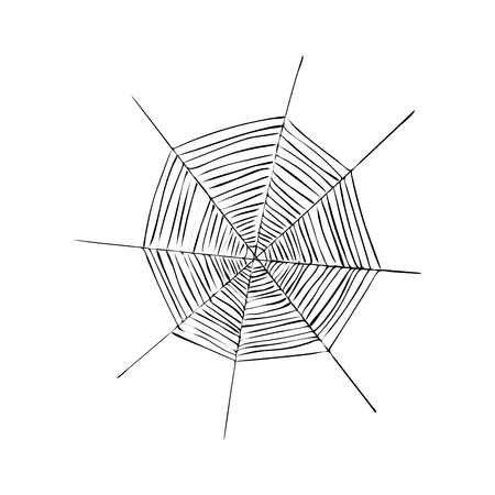 spiderweb or cobweb. Spider web for Halloween. Black and whiteのイラスト素材