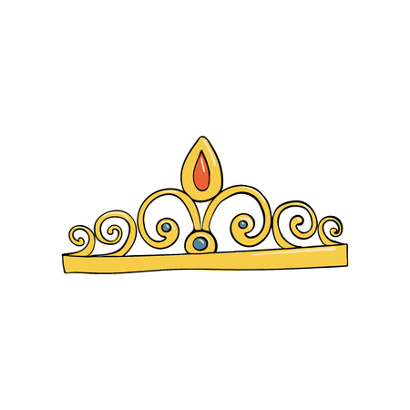 crown with gems and diamonds for princess or queen . A symbol of authority. Headpiece of the King. Icon denoting success and insignia.のイラスト素材