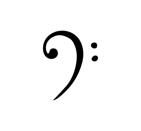 badge of a bass key. Symbol for sheet music. Vectorのイラスト素材