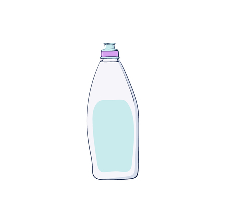 dishwashing liquid. Vector kitchen dish wash bottle. chemicals household product . Vector isolated illustrationのイラスト素材