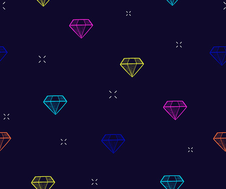 diamond seamless pattern. Background with neon brilliant. Vectorのイラスト素材