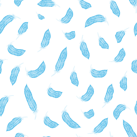 Fly feather seamless pattern. Repeating background. Vectorのイラスト素材