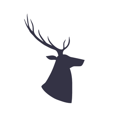 Silhouette of a deer head. Forest animals. Isolatedのイラスト素材