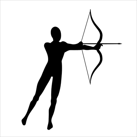 Archery shooting. Archer silhouette. Sign of Sagittariusのイラスト素材
