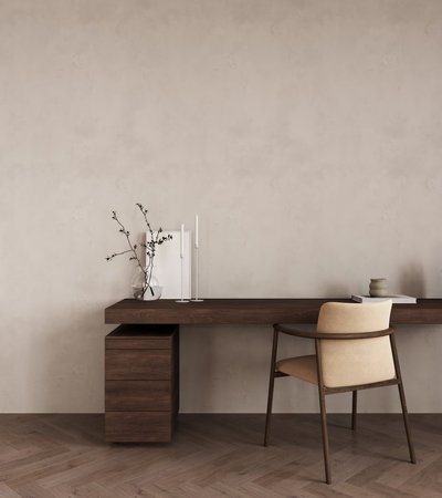 Home mockup, modern home office interior background, 3d renderの写真素材