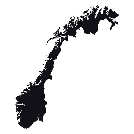 High detailed vector map - Norwayのイラスト素材